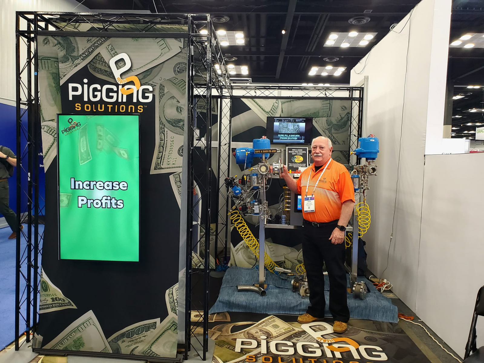 Pigging Solutions Tradeshow Booth for American Coatings Show in 2024 and Owner Steve Langley